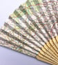 Unique handmade Fan, using recycled map paper, map shows Denbighshire in Wales - Image 2