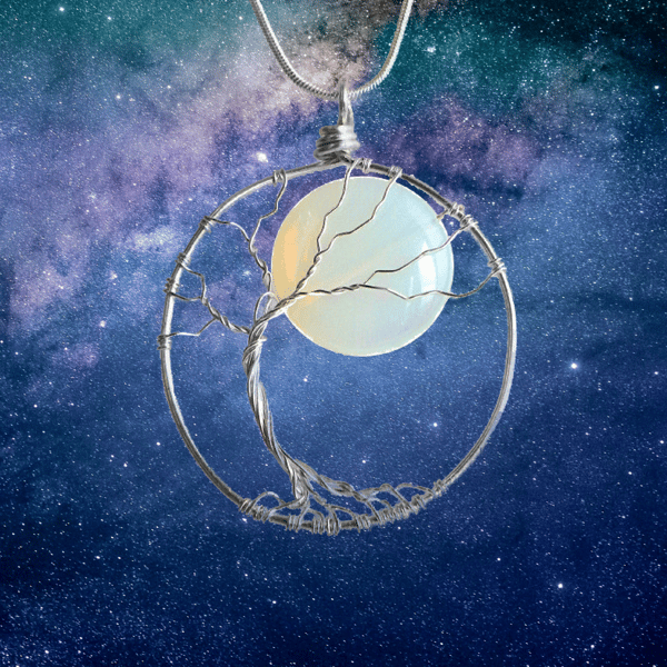 Full Moon Necklace - Tree and moon - Nature necklace - wanderlust gift for her