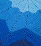 Handmade Crochet Blue Starburst Blanket – Ombre Blue 12 Point Star Throw – 98cm - Image 3