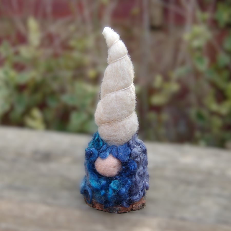 Auger Sea Shell - a Needle felt Seashore gnome  -  Tomte Gonk Totem