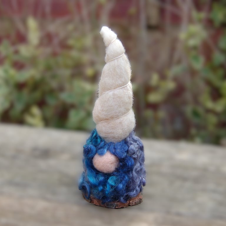 Auger Sea Shell - a Needle felt Seashore gnome  -  Tomte Gonk Totem