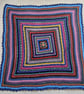 Crochet Big Square Blanket in rich multi colours and textured