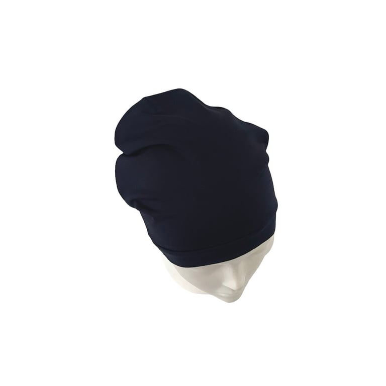 Navy blue beanie hat Slouchy soft viscose beanie cap Women hair loss headwear