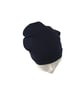Navy blue beanie hat Slouchy soft viscose beanie cap Women hair loss headwear