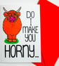 Do I Make You Horny Funny Anniversary Card Bull Theme Love Card Valentines Card - Image 5