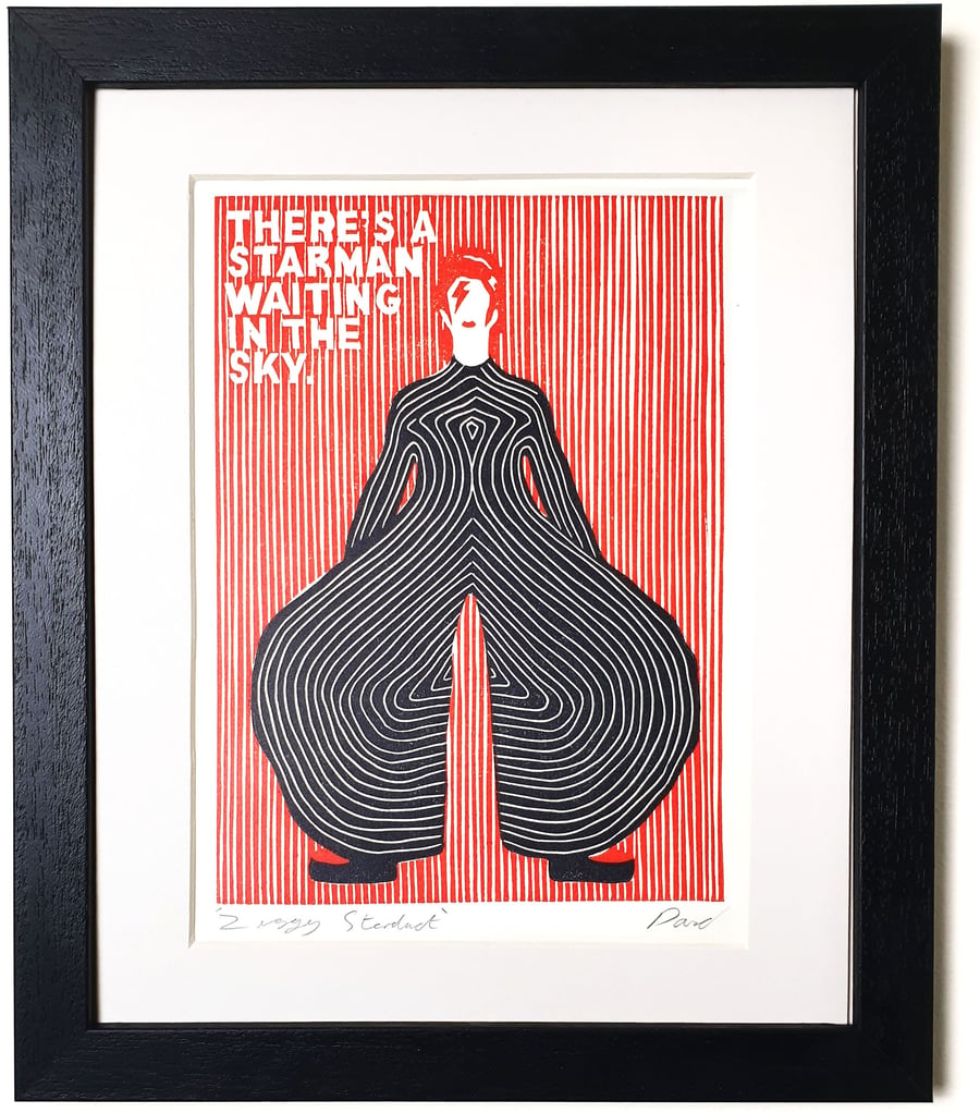 David Bowie- Original Lino Print