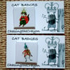 Cat Badges Pair of 38 mm square Cat badges 
