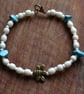 Bee bracelet with turquoise chips  - Image 1