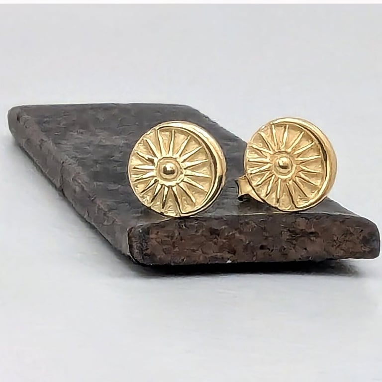 18 carat gold vermeil plated Sterling Silver Sun & Moon stud earrings