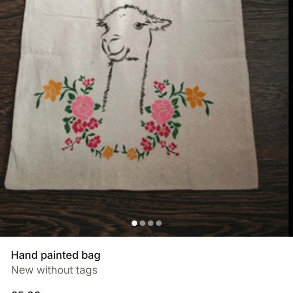 Hand painted tote bag 