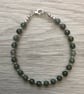 Green moss agate & sterling silver bracelet  - Image 5
