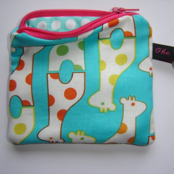 Handmade Giraffes Padded Anything Purse - Free UK Postage