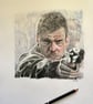 Original A3 artwork of Harrison Ford from Bladerunner 