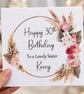Floral Personalised Birthday Card for Her Happy Birthday Auntie Cousin Grandma - Image 6
