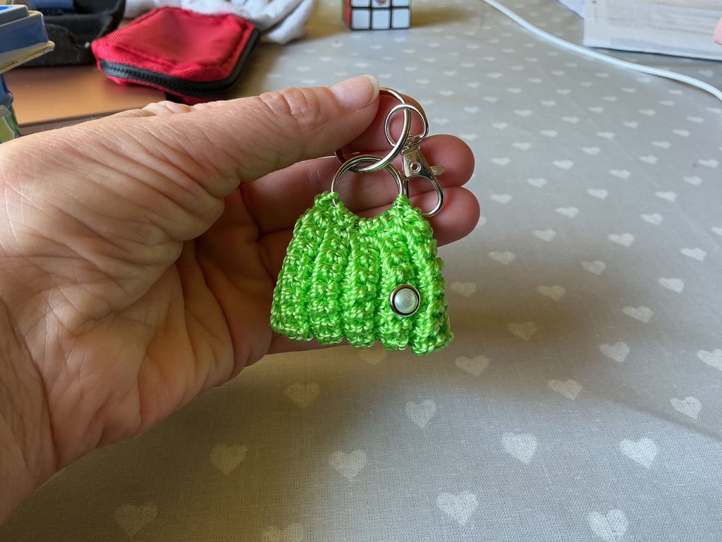 Crochet bag charm keyring