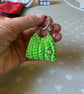 Crochet bag charm keyring