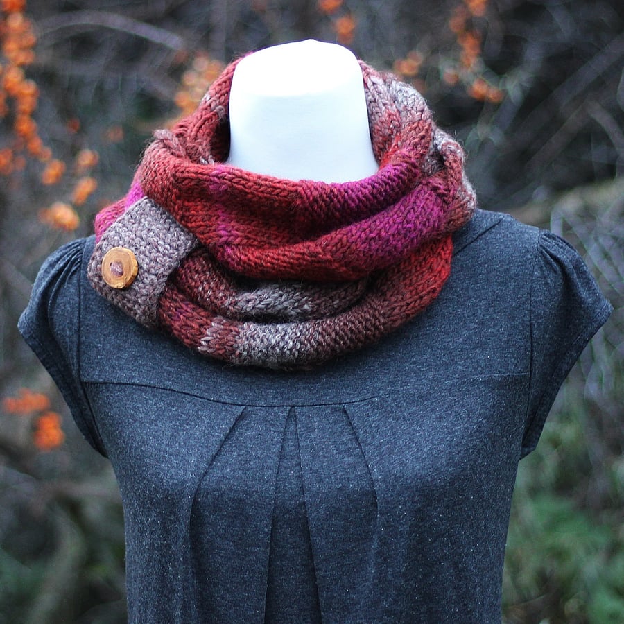 Scarf knitted, womens cowl, snood, infinity scarf, gift guide for her