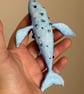 Spun Cotton Blue Whale Art Doll - Image 4