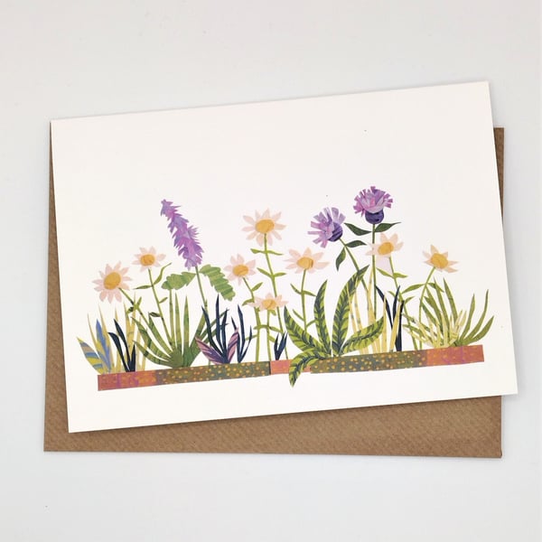 Wildflowers greetings card, blank inside