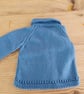 Baby cardigan handmade in denim blue merino wool to fit 3-6 months. - Image 4
