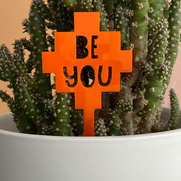 Houseplant plant stake for indoor gardener, inspirational quote indoor plants