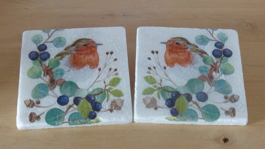 Marble 'Robin' Coasters