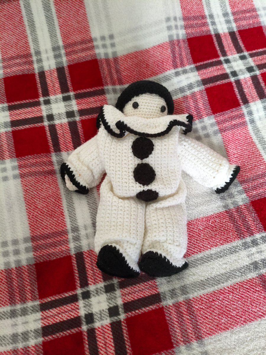 Buckles - handmade crochet amigurumi clown doll - OOAK!