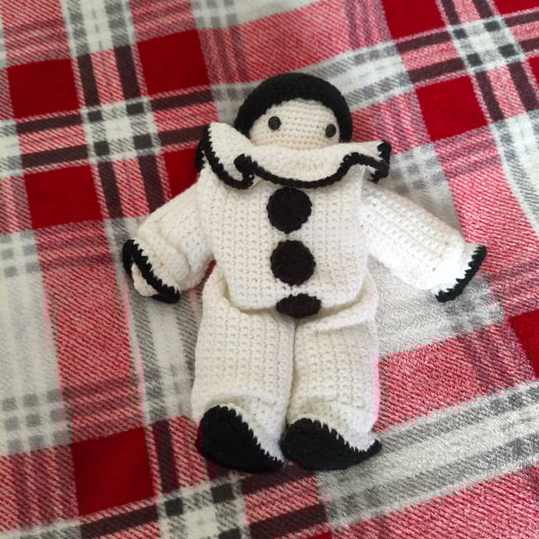 Buckles - handmade crochet amigurumi clown doll - OOAK!
