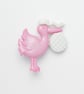 Pink stork baby buttons 34mm x 10