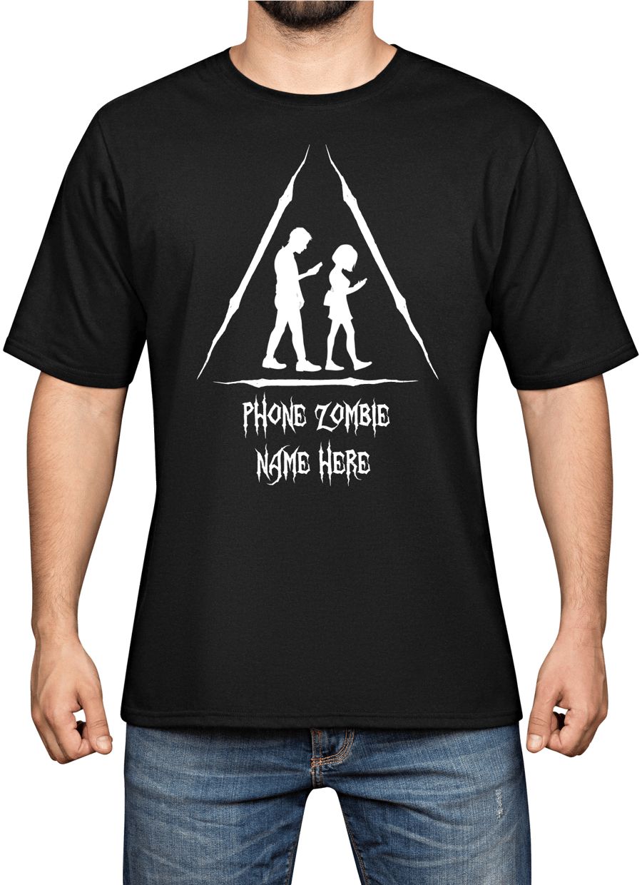 Personalised Phone Zombie T Shirt Phone Zombie T Shirt Personalised t Shirt