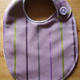 Dorset Button Trimmed Bib, Lilac Stripe (B9)