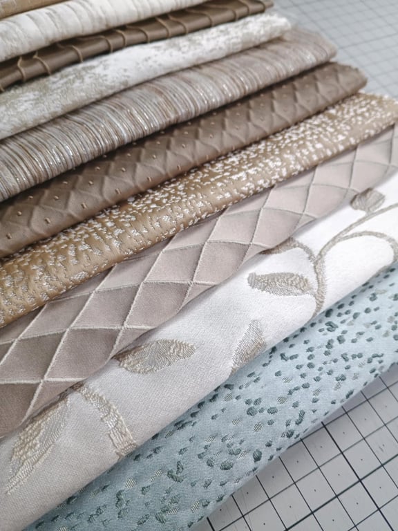 Fabric bundle - Metallic muted gold copper bronze - Zero waste