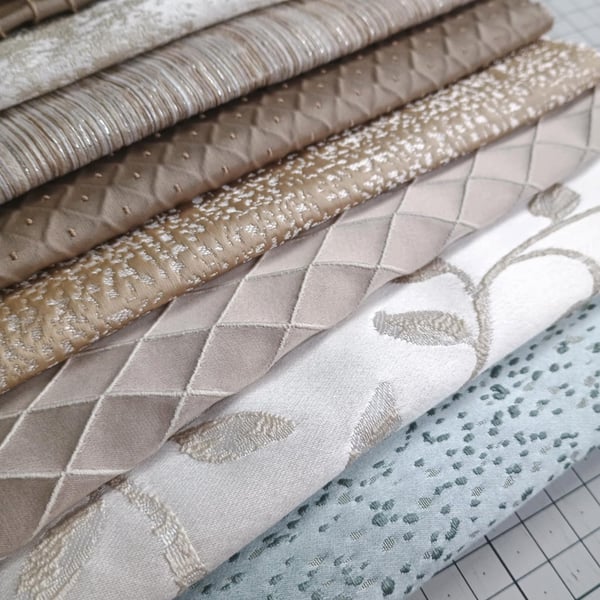Fabric bundle - Metallic muted gold copper bronze - Zero waste