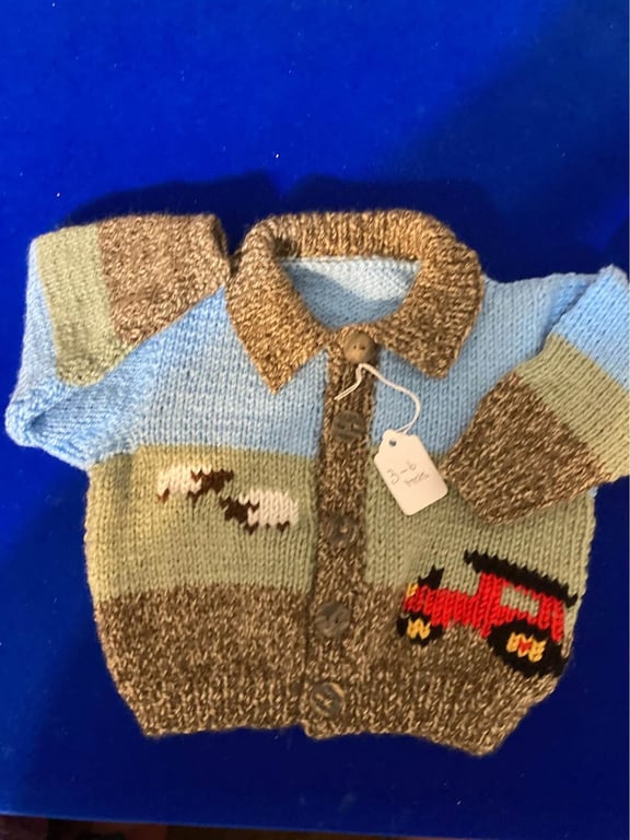 Down on the Farm cardigan age 3 - 6 months