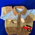 Down on the Farm cardigan age 3 - 6 months