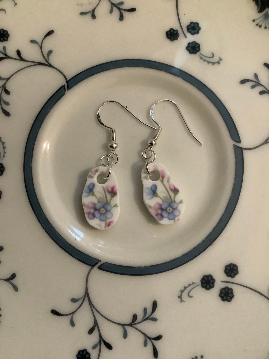 Handmade Ceramic Earrings One of a Kind Sterling Silver Eco Friendly Gifts