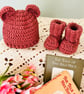 Teddy Bear Hat & Booties Gift Set - Image 2