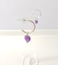 Sterling Silver Hoop Earrings With Removable  Amethyst Heart Charm  - Image 3