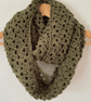Olive Green Infinity Scarf - Handmade Crochet - Lightweight Scarves - Image 8