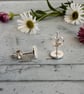Silver Round Stud Earrings – Textured Round Studs - Image 5