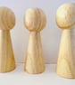 5 x Conical  peg doll Finger Puppets beechwood 6.8cm - Image 1
