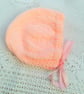 Baby's Knitted Bonnet Mittens and Booties Set for Baby, Baby Shower Gift - Image 4
