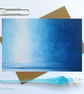  blank greeting card seascape, beach shoreline notelet, notecard, cello free - Image 1