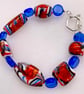 Red,White and Blue Glass Bead Bracelet  - Image 1