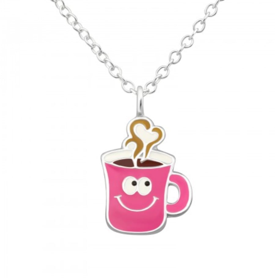 Sterling Silver Cute Coffee Cup Charm