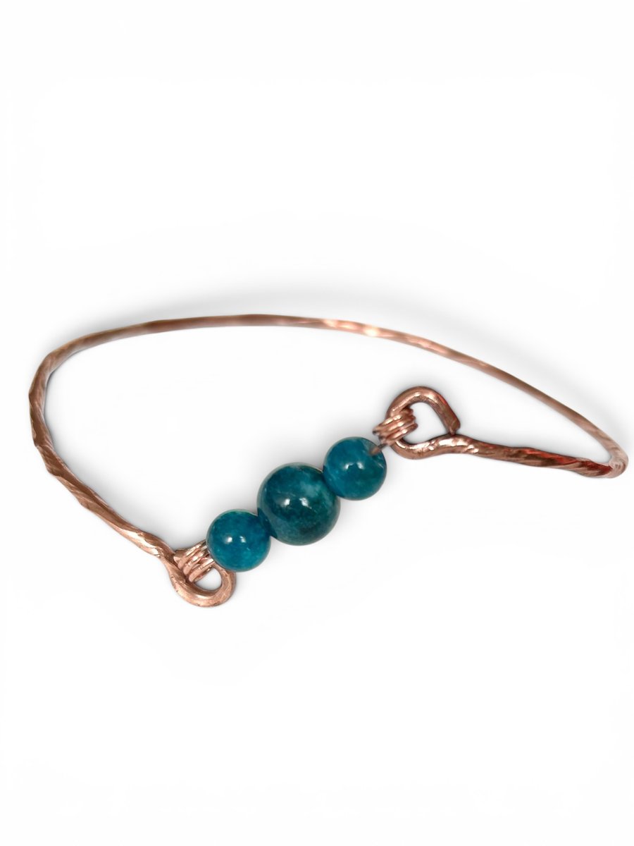 Copper Apatite Asymmetrical Bangle XL 