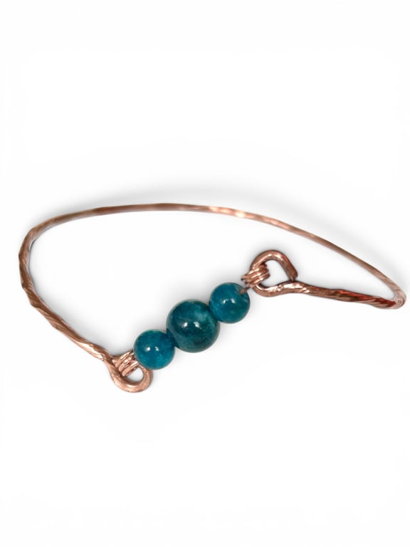 Copper Apatite Asymmetrical Bangle XL 