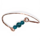 Copper Apatite Asymmetrical Bangle XL 