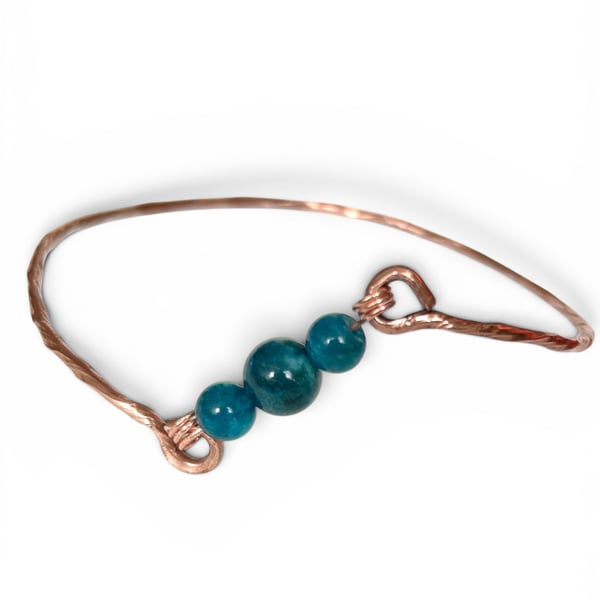 Copper Apatite Asymmetrical Bangle XL 