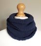 Cowl, Scarf, Infinity Scarf, Neck Warmer: Chunky Blue - Image 1